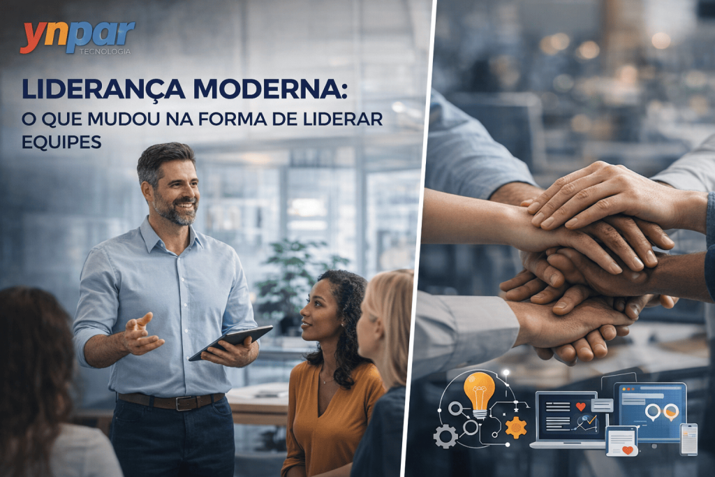 Na liderança moderna um Líder conversando com equipe em ambiente corporativo moderno