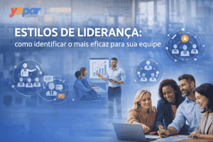 Líder conduzindo reunião estratégica com equipe participativa